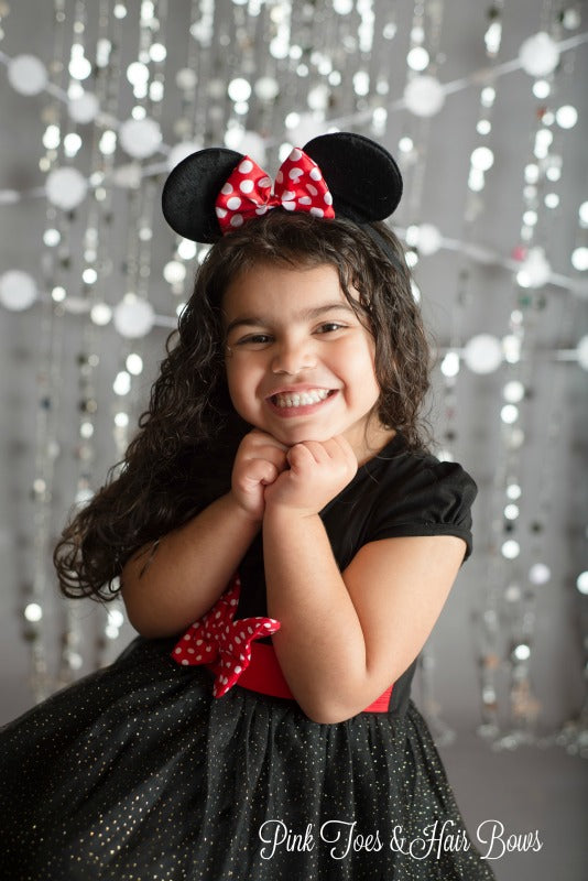 Black Sparkle Minnie Dress-Ready To Ship