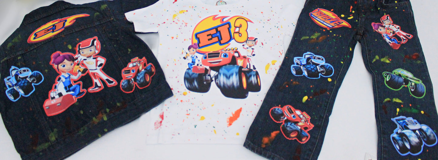 Blaze and the monster machines Denim Set-Boys blaze and the monster machines denim set-blaze and the monster machines Birthday outfit-blaze and the monster machines boys outfit