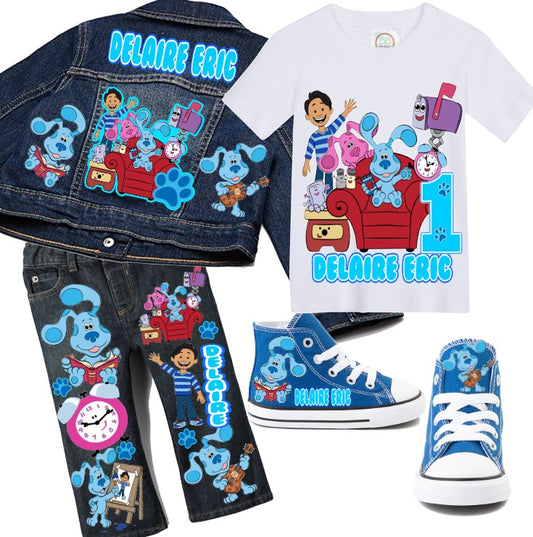 Blues Clues boys outfit -Blues Clues Denim Set-Boys Blues Clues denim set- Blues Clues Birthday outfit