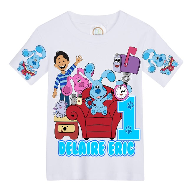Blues Clues overalls- Blues Clues outfit-Blues Clues birthday shirt-Blues Clues birthday outfit