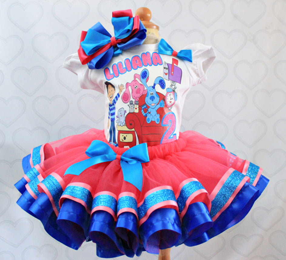 Blues Clues tutu set-Blues clues outfit-Blues Clues birthday-Blues Clu Pink Toes & Hair Bows Blues Clues tutu set-Blues clues outfit-Blues Clues birthday-Blues Clu Pink Toes & Hair Bows