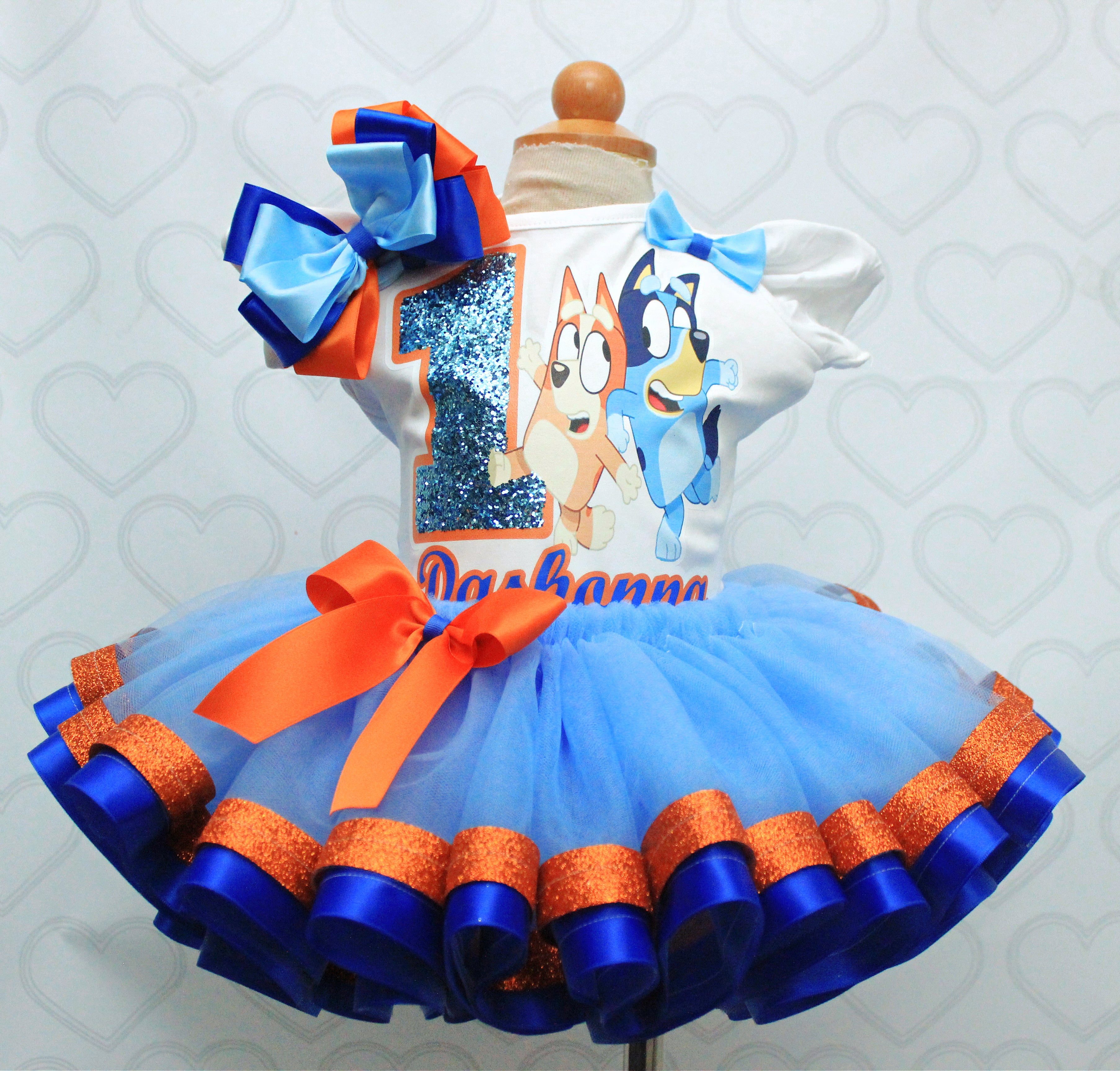 Bluey tutu set-Bluey outfit-Bluey dress – Pink Toes Hair Bows