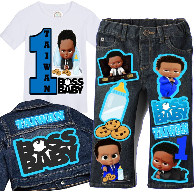 Boss Baby Denim Set-Boys Boss Baby denim set-Boss Baby Birthday outfit-Boss Baby boys outfit