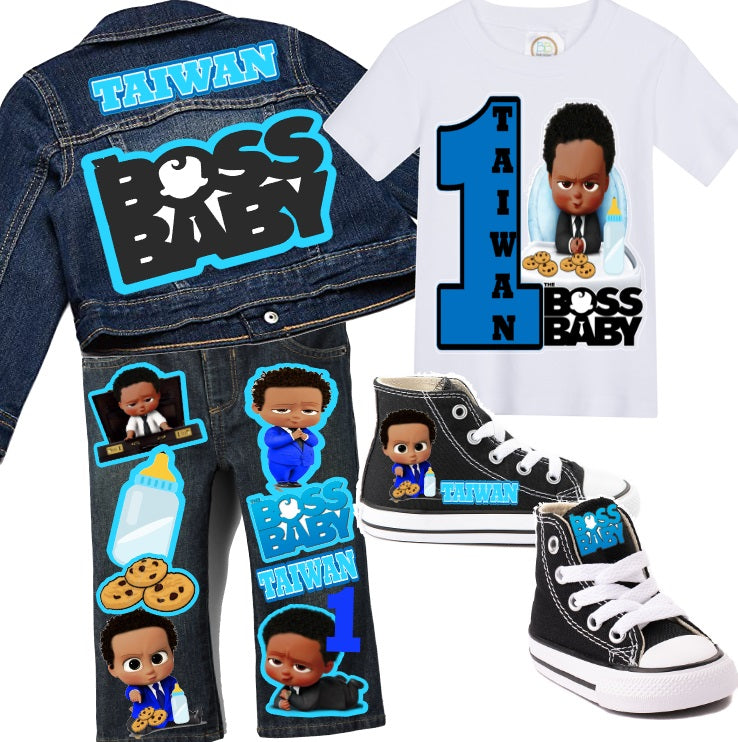 Boss Baby Denim Set-Boys Boss Baby denim set-Boss Baby Birthday outfit-Boss Baby boys outfit