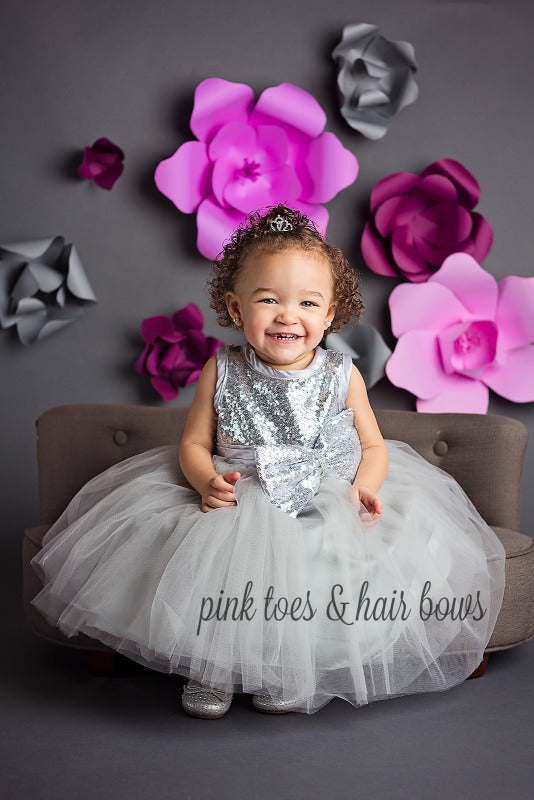 Silver Sequin Princess Dress(ready to ship)