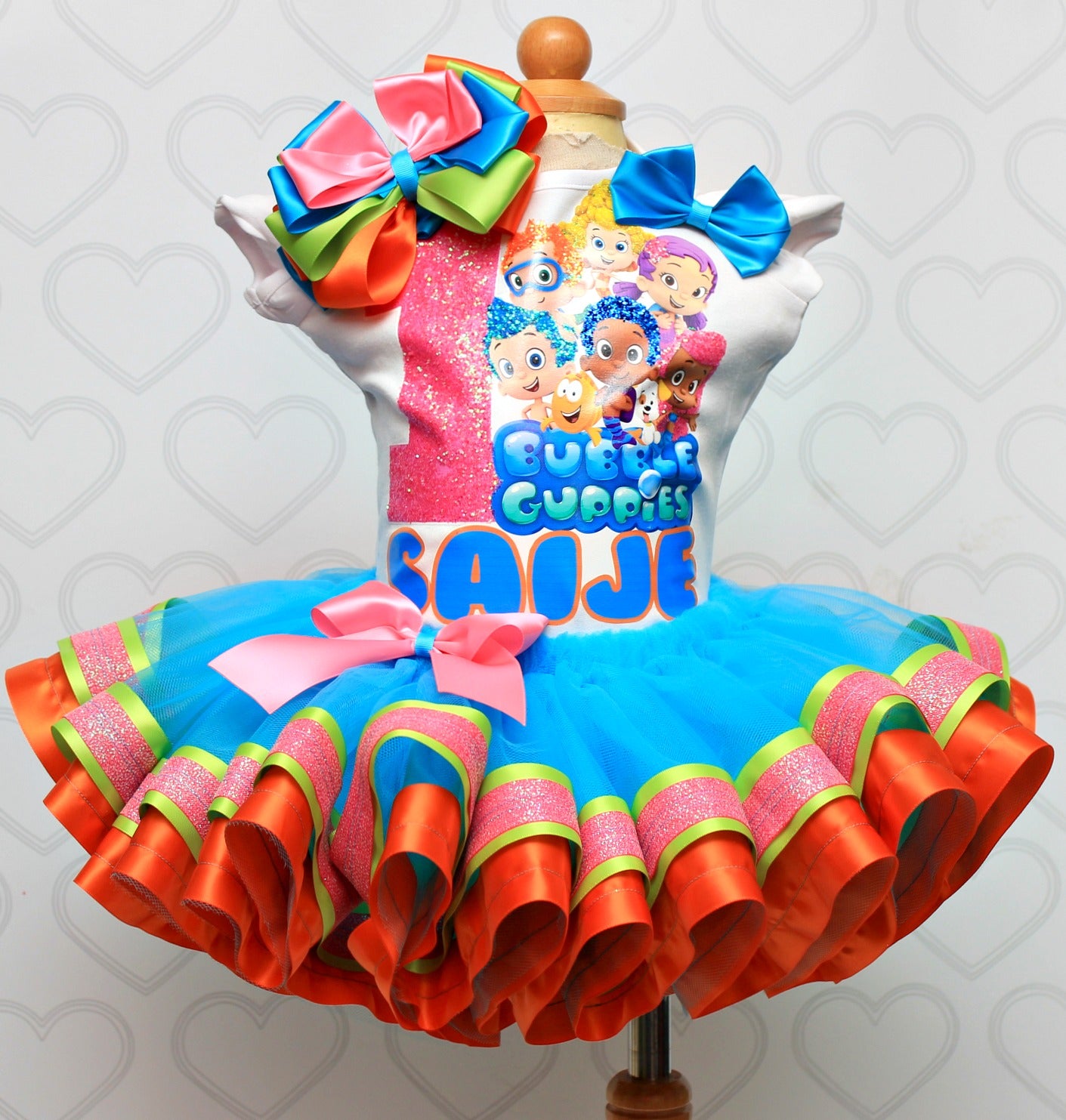 Bubble Guppies tutu set- Bubble guppies outfit-bubble guppies dress-bubble guppies birthday