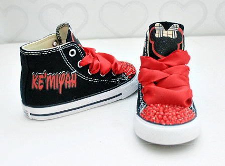 Minnie shoes- Minnie bling Converse-Girls Minnie Shoes