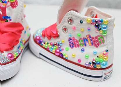 Candy Land shoes- Candy Land  bling Converse-Girls Candy Land  Shoes-Candy Land  Converse