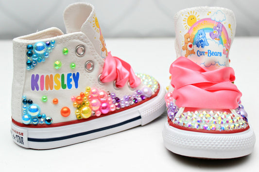 Care Bear shoes- Care Bear bling Converse-Girls Care bear Shoes-Care Bear shoes