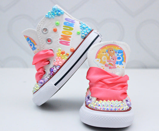 Care Bear shoes- Care Bear bling Converse-Girls Care bear Shoes-Care Bear shoes