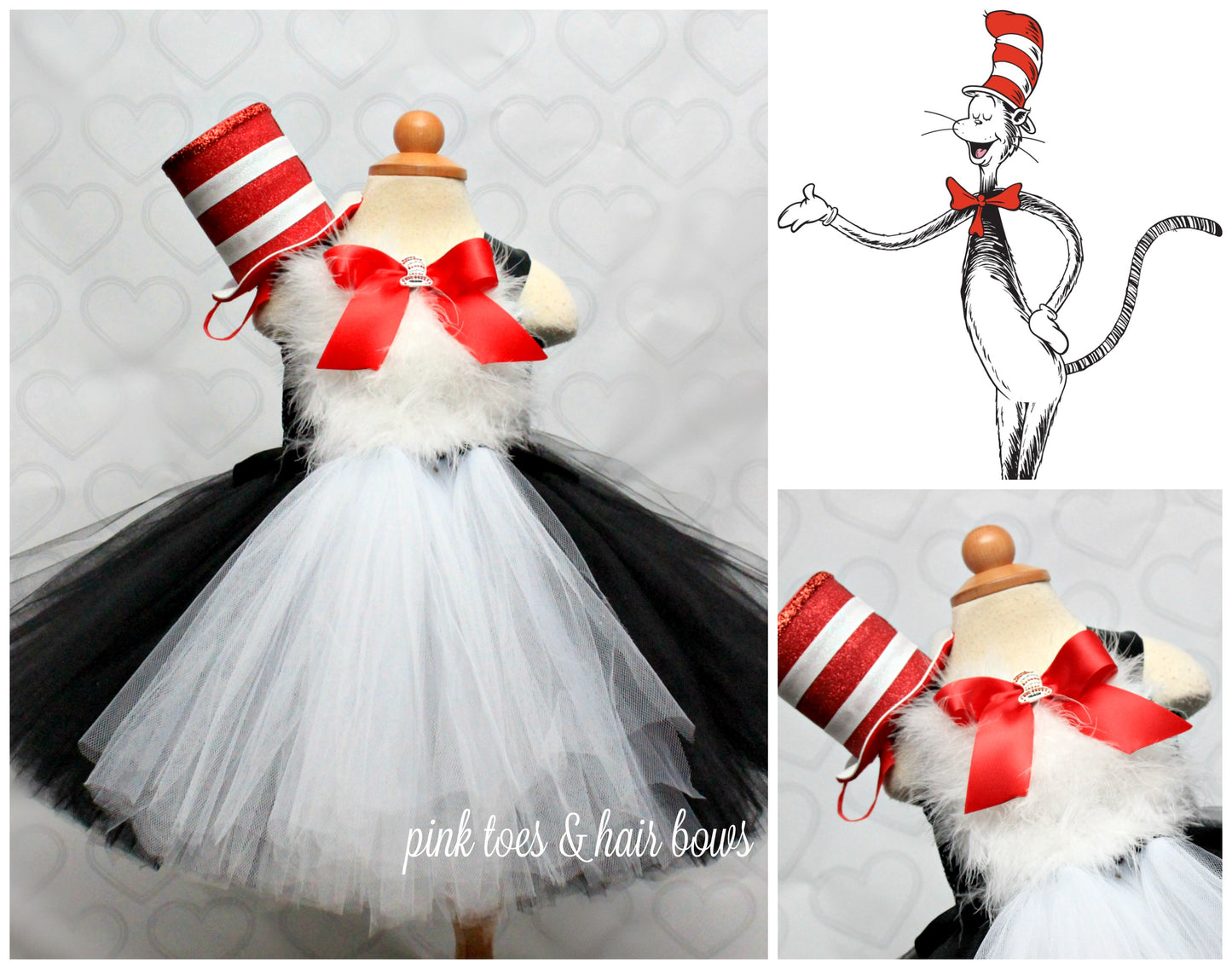 Cat in the Hat Tutu dress- Cat in the Hat tulle dress- Cat in the Hat dress- Cat in the Hat costume