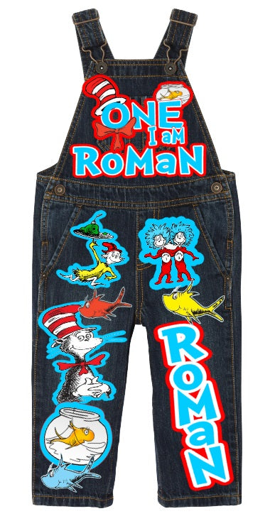 Cat in the Hat overalls-Cat in the Hat outfit-Cat in the Hat birthday shirt-Cat in the Hat birthday outfit