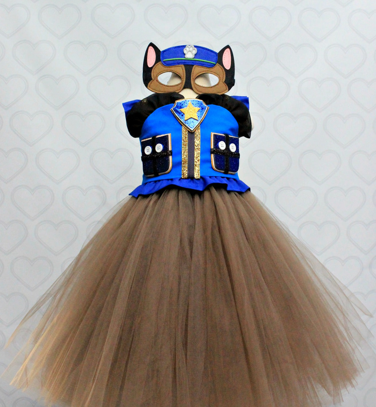 Paw patrol Costume- Chase costume- chase paw patrol tutu dress-paw patrol tutu-Chase dress
