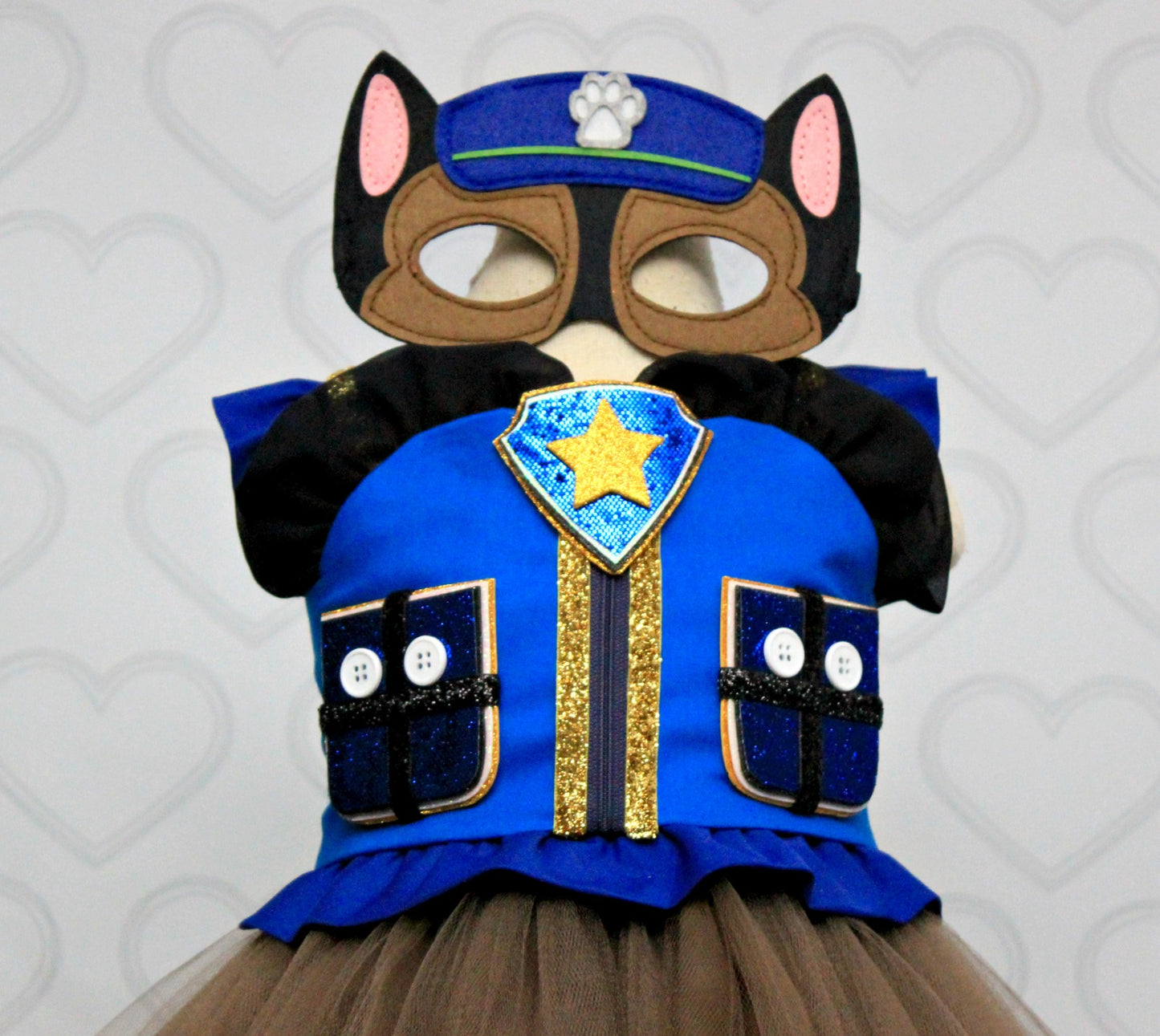 Paw patrol Costume- Chase costume- chase paw patrol tutu dress-paw patrol tutu-Chase dress