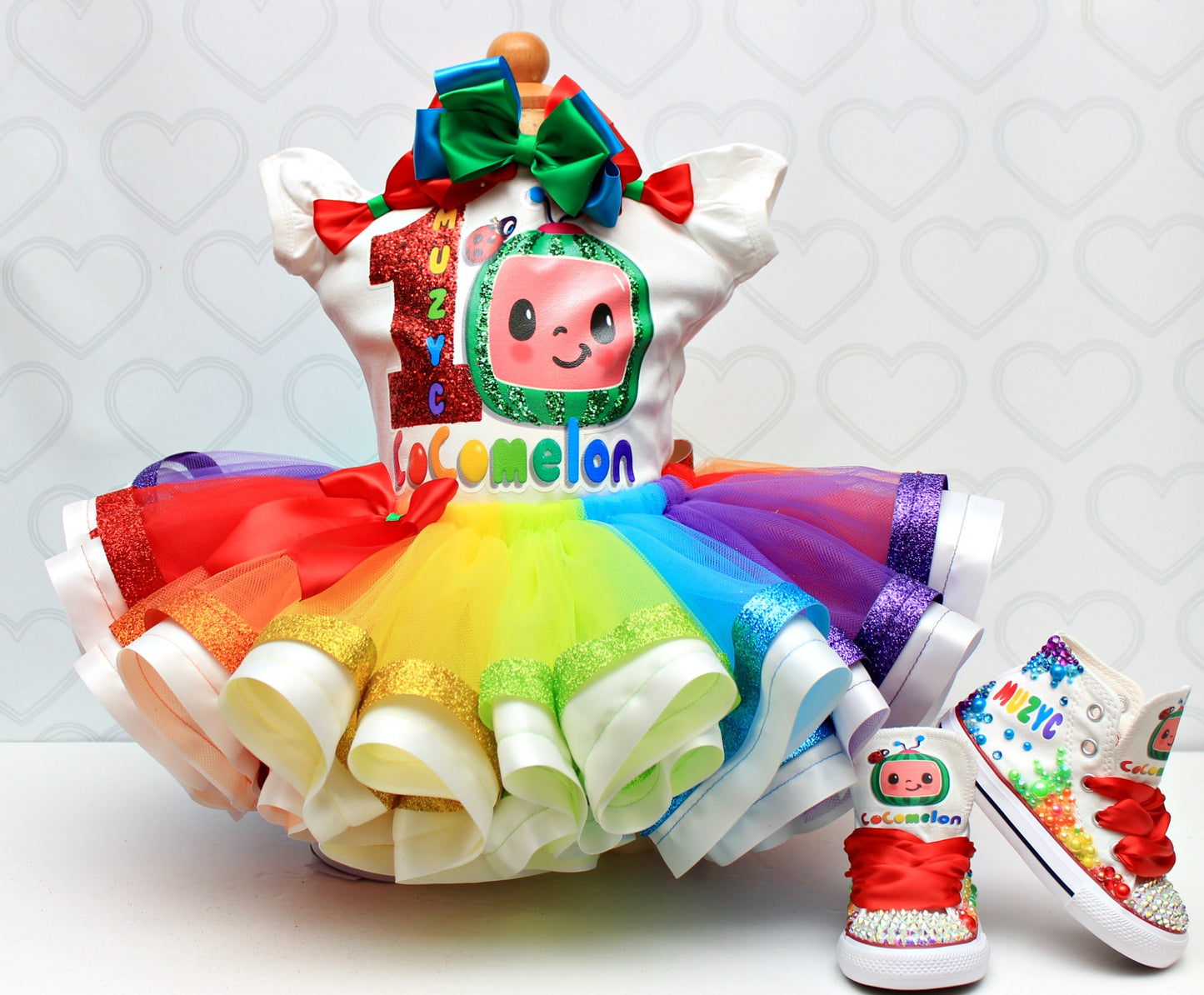 Cocomelon tutu set-Cocomelon outfit-Cocomelon dress