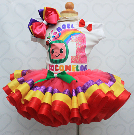 Cocomelon tutu set-Cocomelon outfit-Cocomelon dress