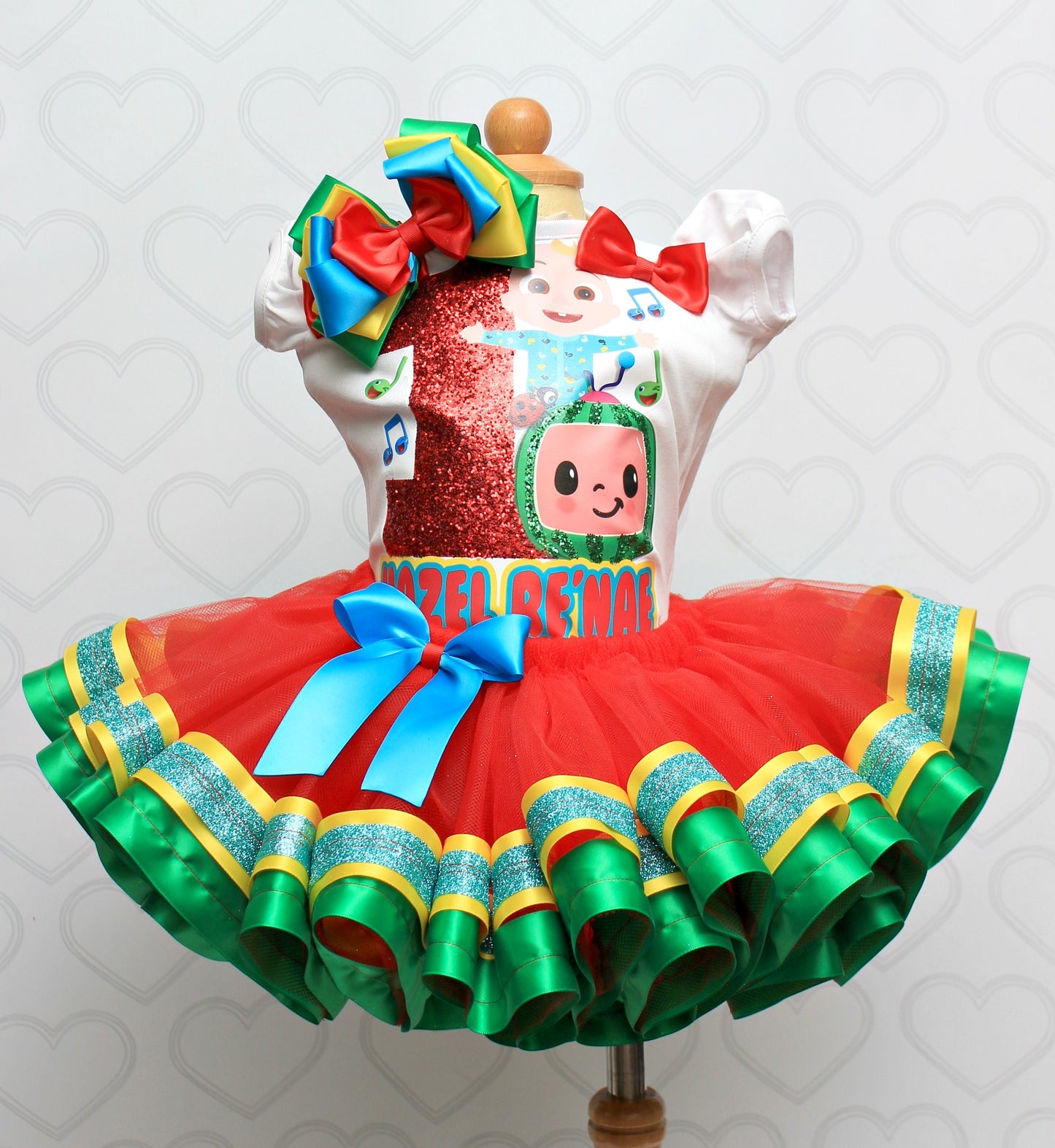 Cocomelon tutu set-Cocomelon outfit-Cocomelon dress