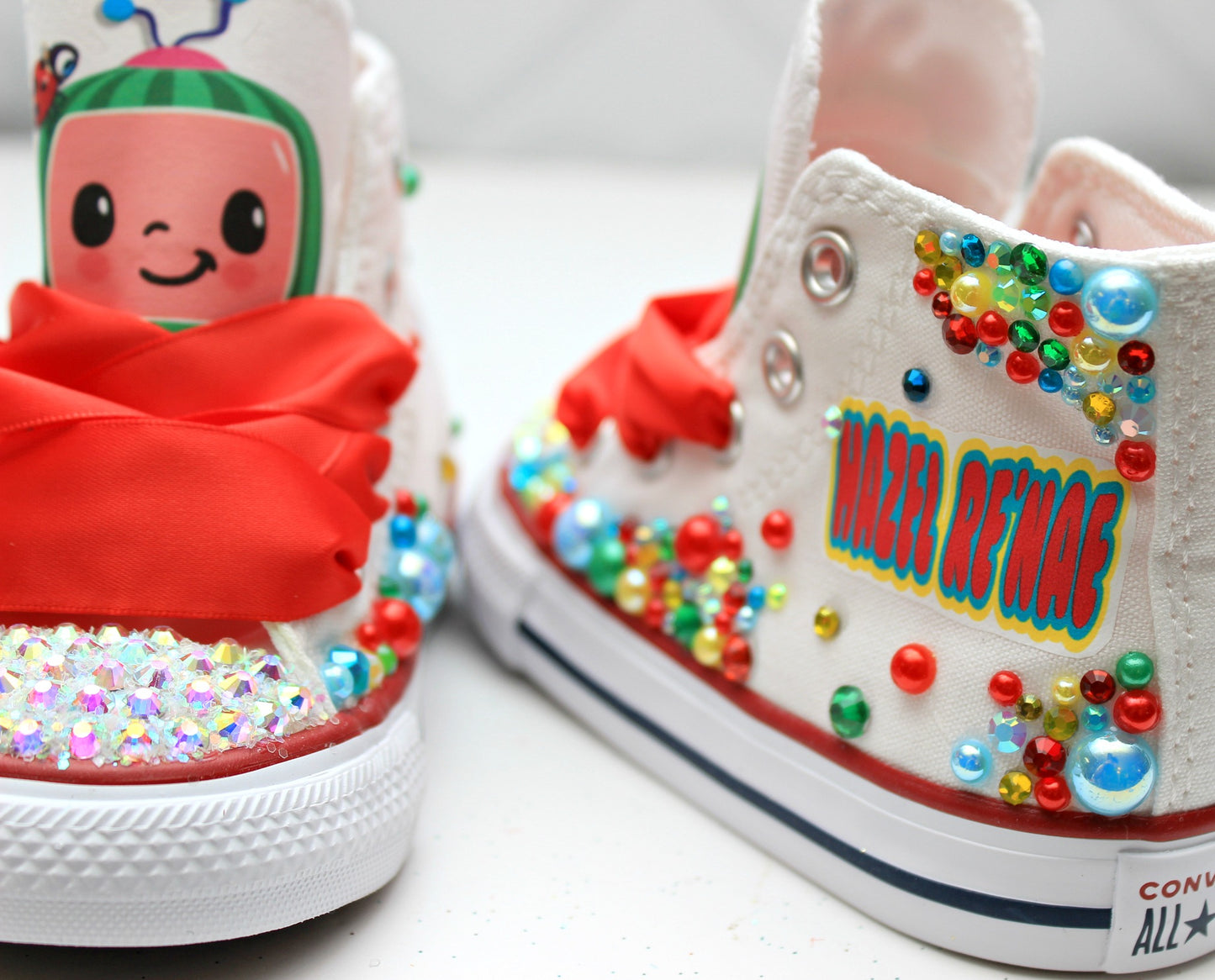 Cocomelon shoes- Cocomelon bling Converse-Girls Cocomelon Shoes-Cocomelon Converse