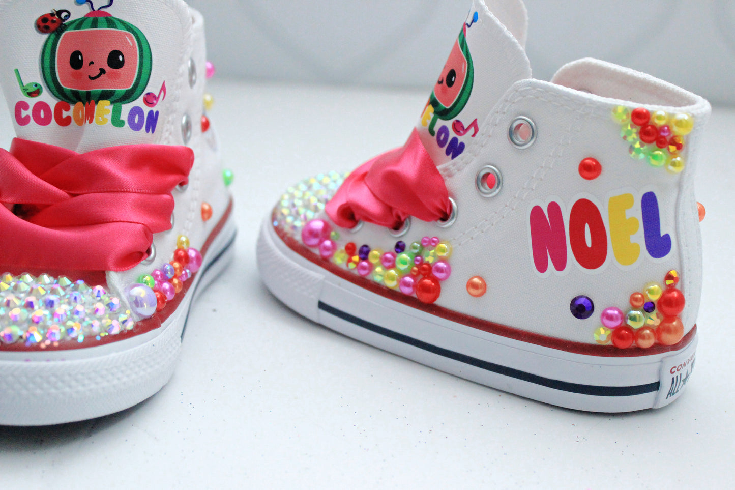 Cocomelon shoes- Cocomelon bling Converse-Girls Cocomelon Shoes-Cocomelon Converse