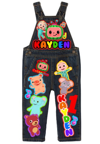 Cocomelon Overalls- Cocomelon Birthday Overalls- Cocomelon Birthday outfit