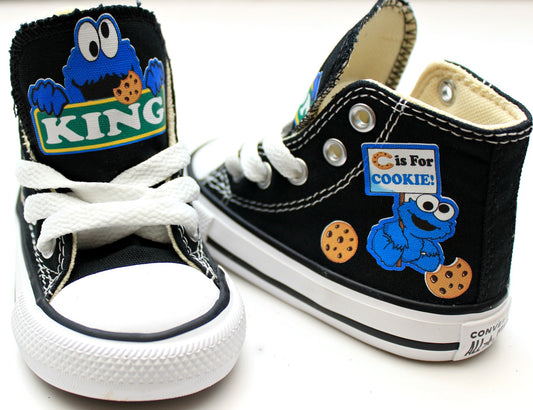 Cookie Monster shoes- Cookie Monster Converse-Boys Cookie Monster Shoes-Black