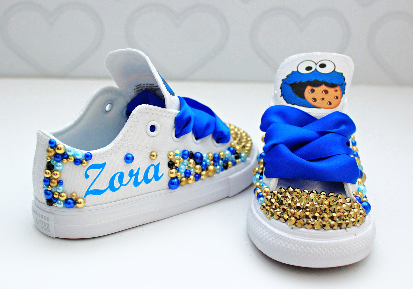 Cookie monster shoes- Cookie monster bling Converse-Girls Cookie monster Shoes