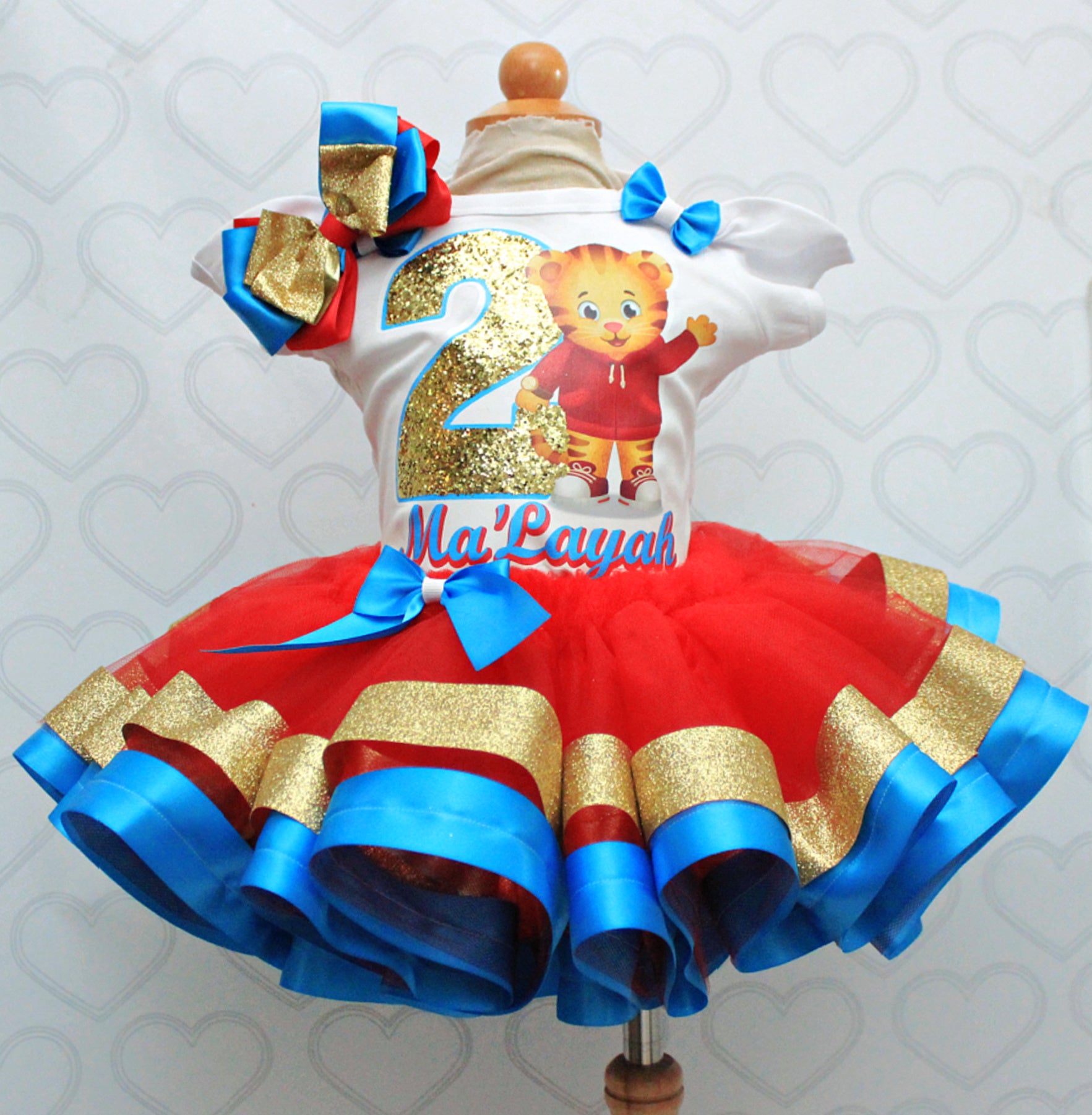 Daniel tiger tutu set-Daniel tiger outfit-Daniel tiger dress