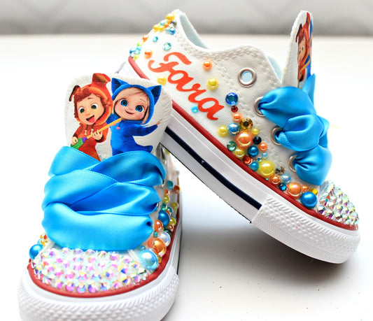 Dave and Ava shoes- Dave and Ava bling Converse-Girls Dave and Ava Shoes-