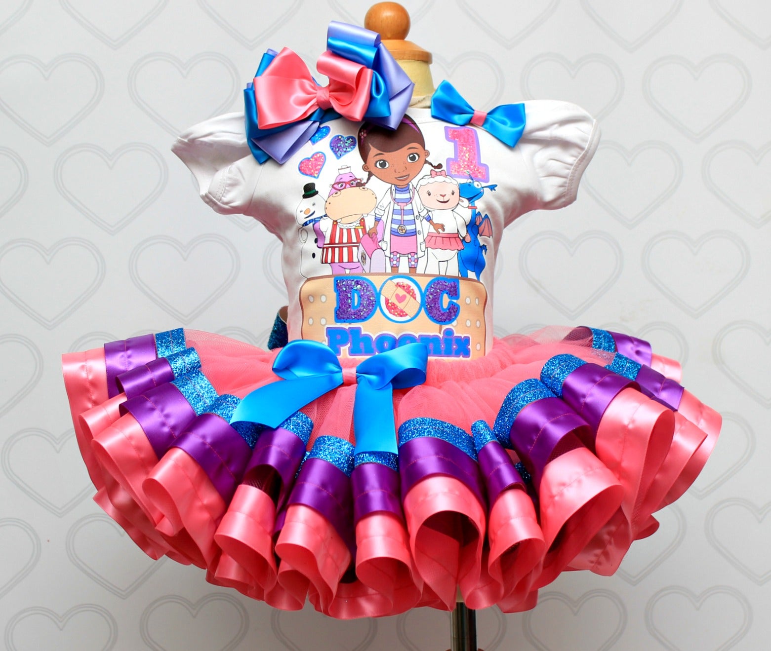 doc mcstuffins birthday dress Doc mcstuffins tutu set- Doc mcstuffins outfit-Doc mcstuffins birthday outfit
