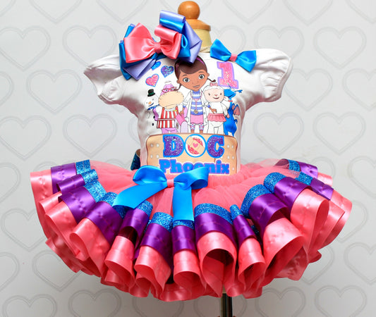 Doc mcstuffins tutu set- Doc mcstuffins outfit-Doc mcstuffins  birthday outfit