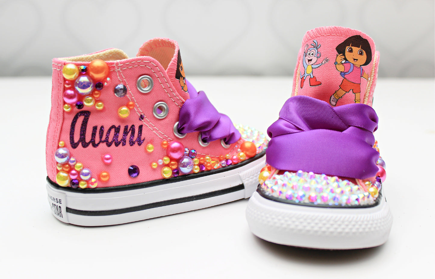 Dora the explorer shoes- Dora the explorer bling Converse-Girls Dora the explorer Shoes-Dora the explorer Converse