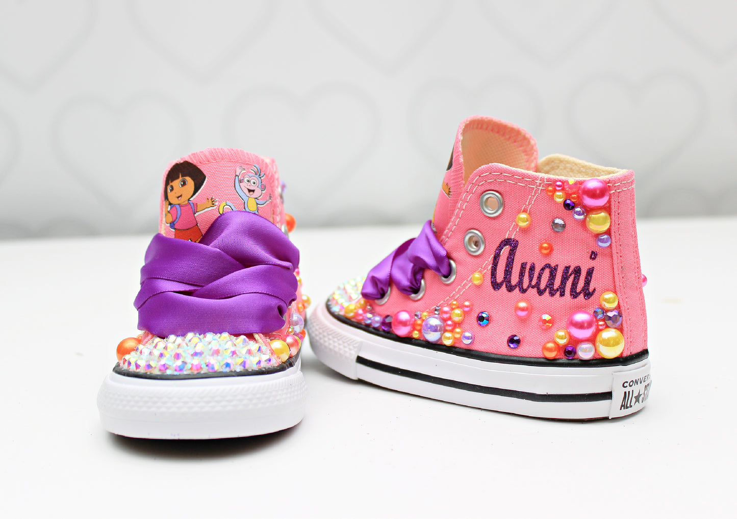 Dora the explorer shoes- Dora the explorer bling Converse-Girls Dora the explorer Shoes-Dora the explorer Converse