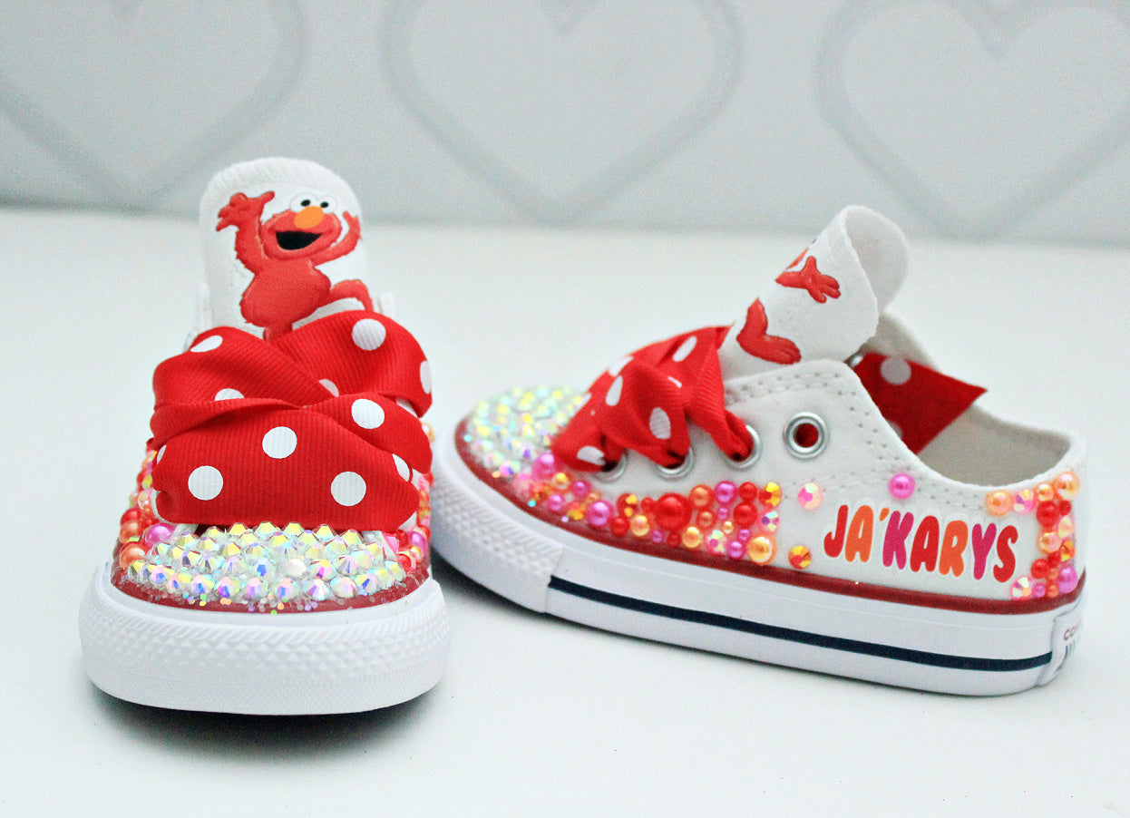 Elmo shoes- Elmo bling Converse-Girls Elmo Shoes-