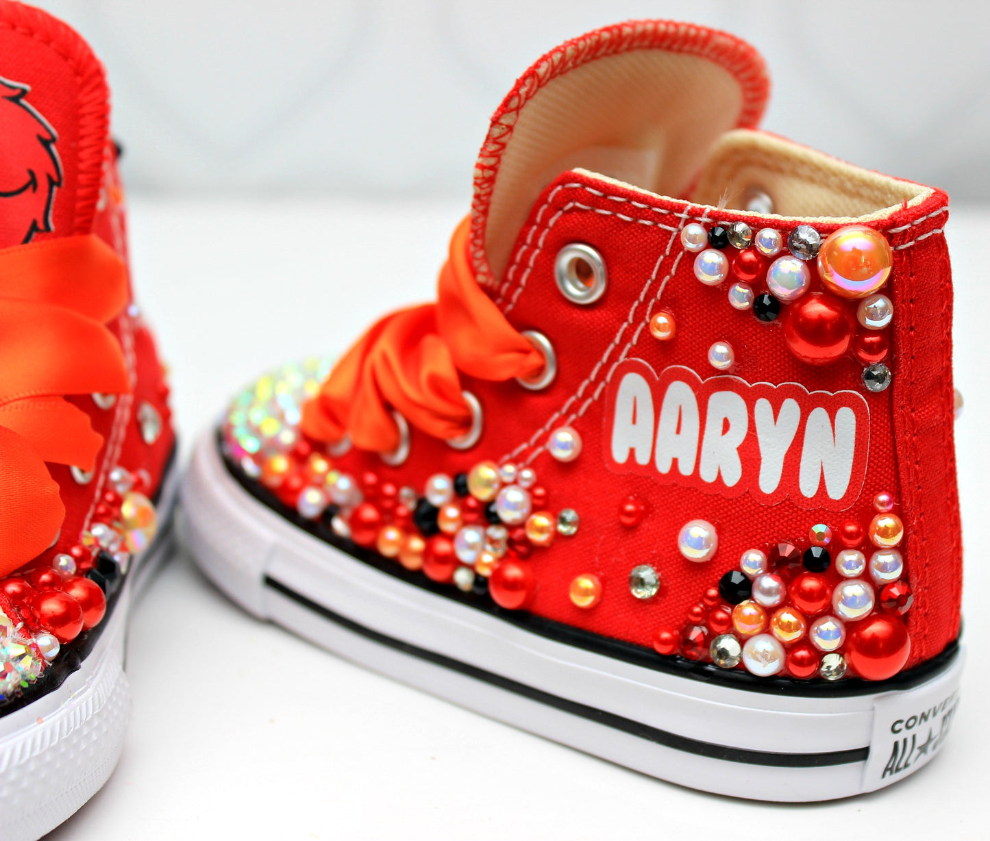 Elmo shoes- Elmo bling Converse-Girls elmo Shoes-sesame street shoes