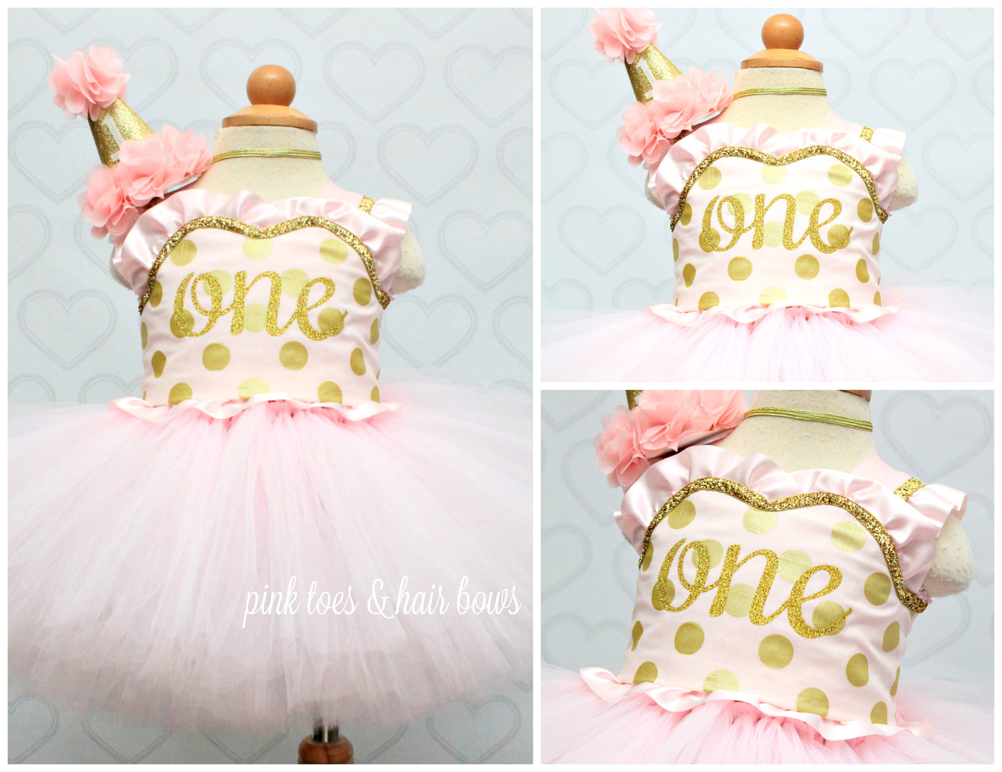 First birthday dress-first birthday tutu dress- Pink And Gold Tutu Dress-Pink and gold dress-Birthday dress