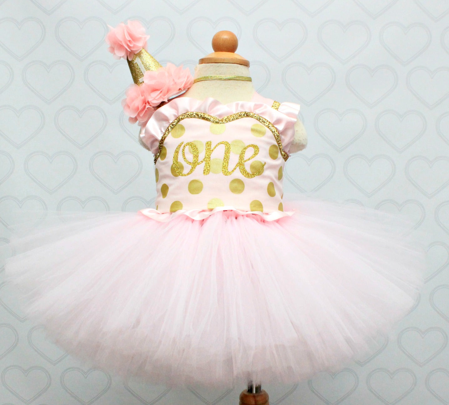 First birthday dress-first birthday tutu dress- Pink And Gold Tutu Dress-Pink and gold dress-Birthday dress