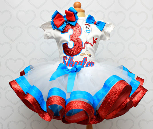 Forky tutu set-Forky outfit-Forky dress-Toy story tutu set