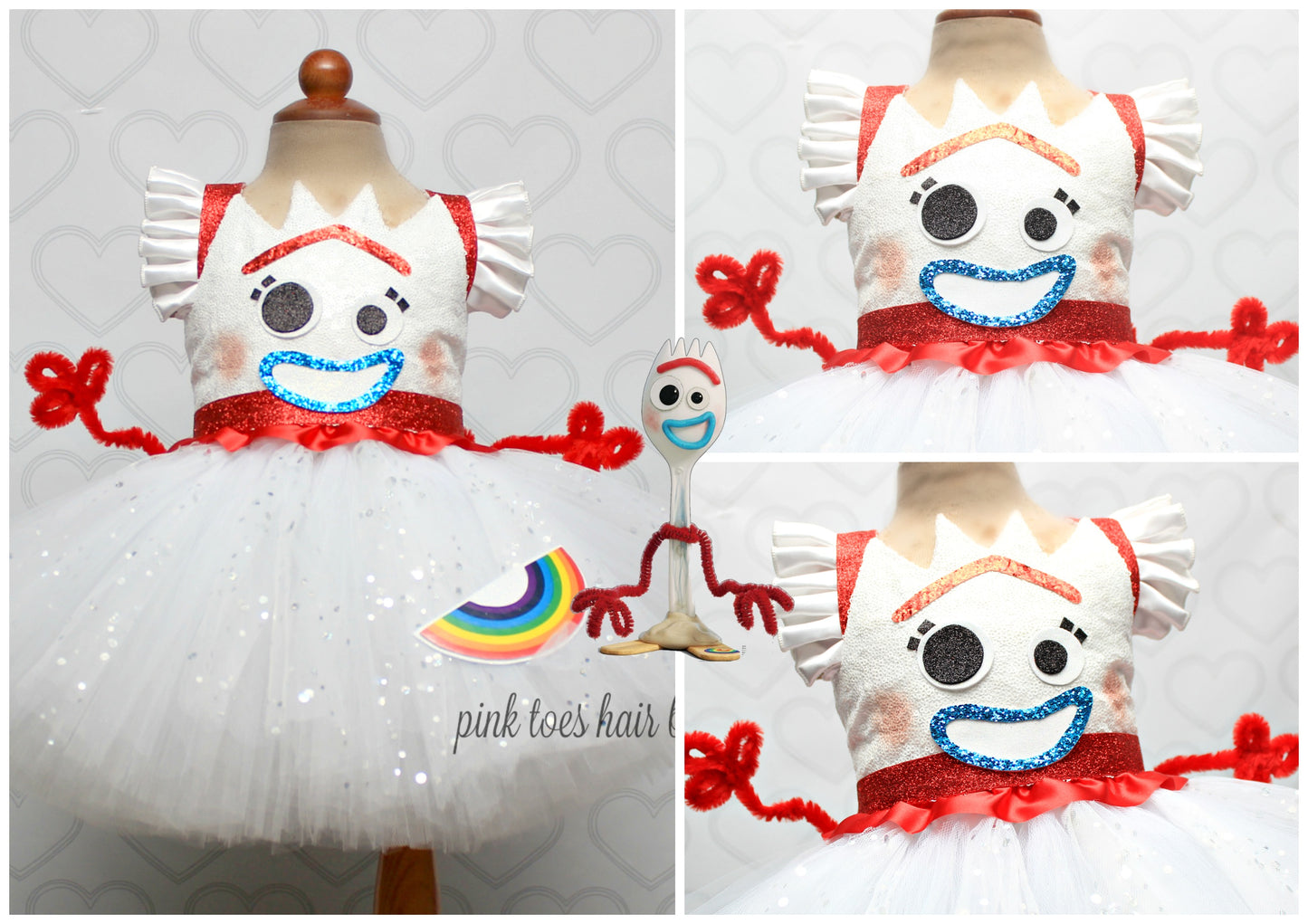Forky Dress- Forky costume- Forky tutu dress-toy story costume-toy story dress