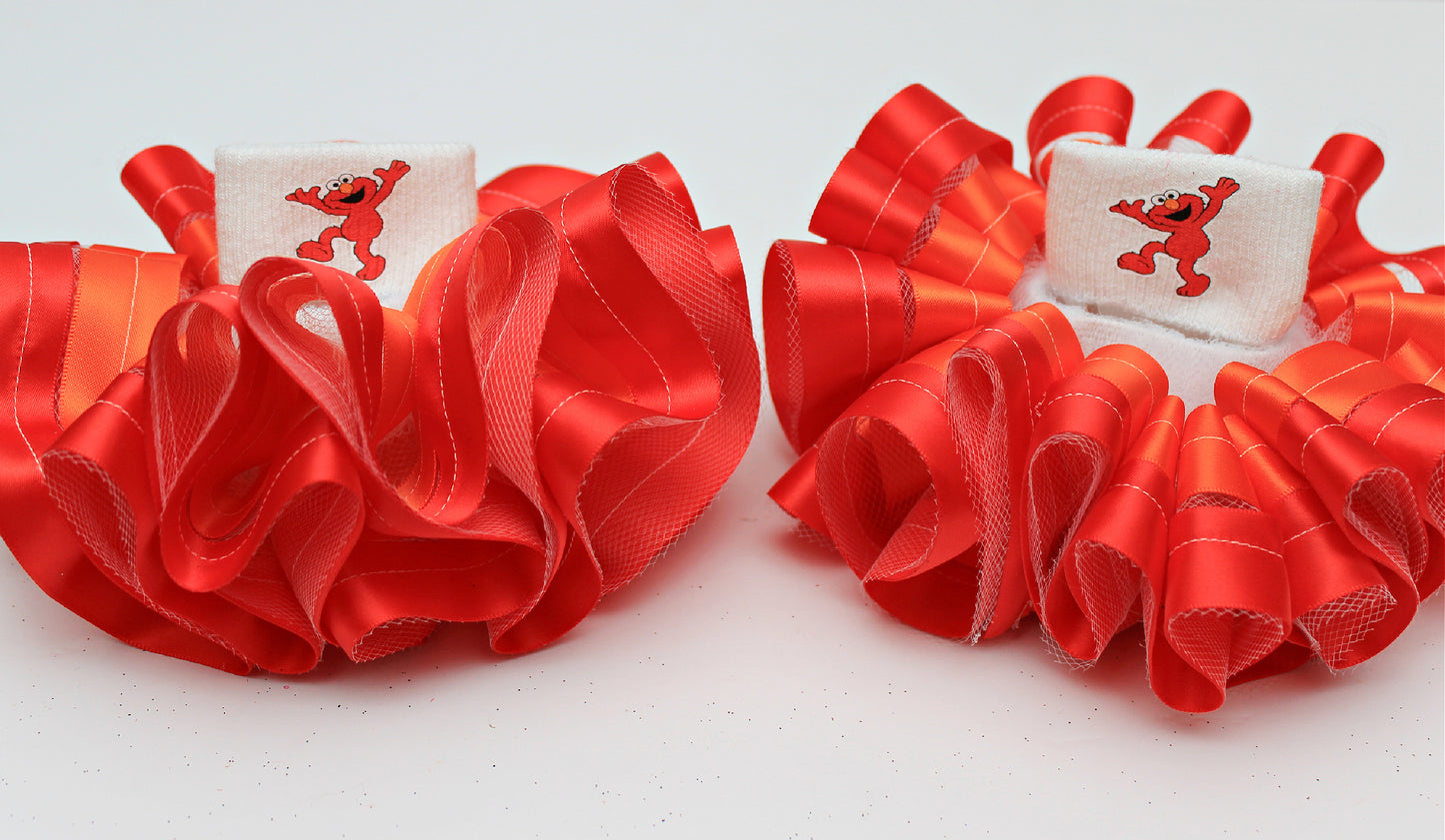 Elmo tutu set- Elmo birthday outfit -Girl Elmo outfit-Elmo ribbon trim set