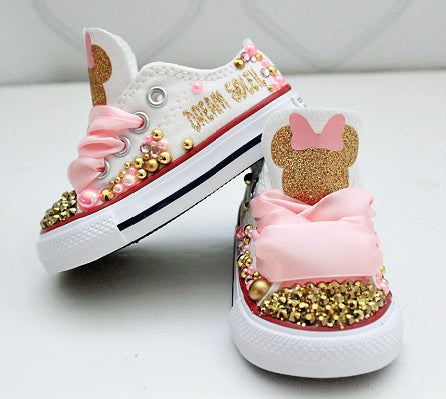 Minnie shoes- Minnie bling Converse-Girls Minnie Shoes