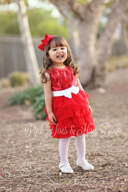 Red Glitter Tutu Cute Dress-Ready to ship