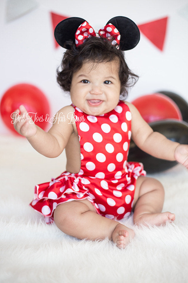 Minnie Mouse Romper-Minnie Mouse cake smash-Minnie mouse outfit-Minnie Mouse