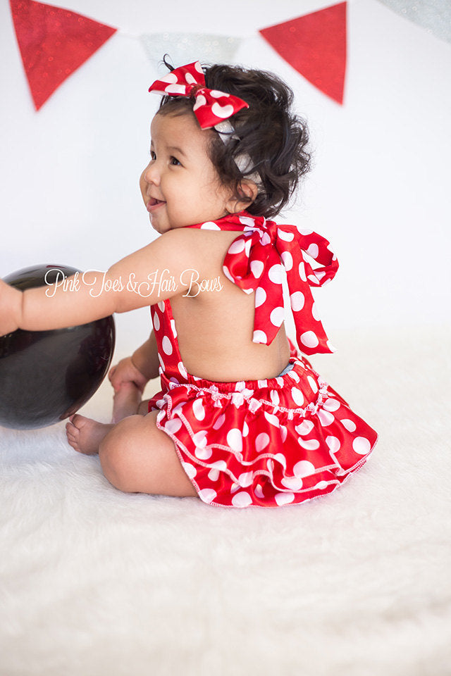 Minnie Mouse Romper-Minnie Mouse cake smash-Minnie mouse outfit-Minnie Mouse
