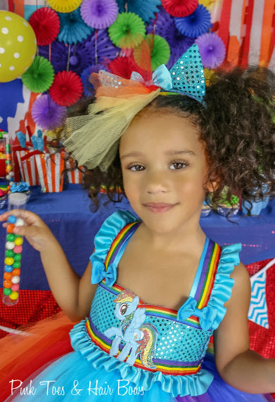 Rainbow Dash Dress- Rainbow Dash Tutu Dress- My little pony tutu- My little pony Birthday Dress