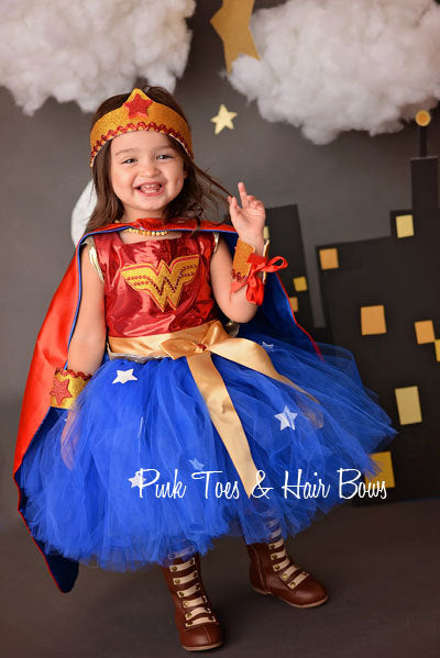 Wonder Woman dress- Wonder woman costume- wonder woman tutu dress- wonder woman