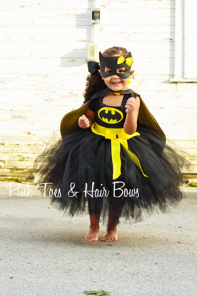 Batgirl costume- Bat girl tutu costume- Batman costume dress- Batman dress-Batman tutu