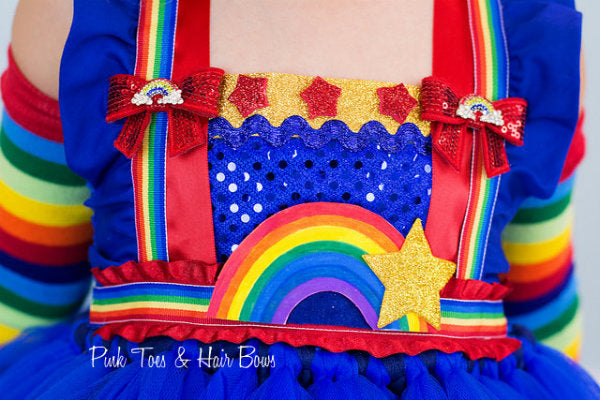 Rainbow Brite Tutu dress- Rainbow Brite tulle dress- Rainbow Brite dress- Rainbow Brite costume