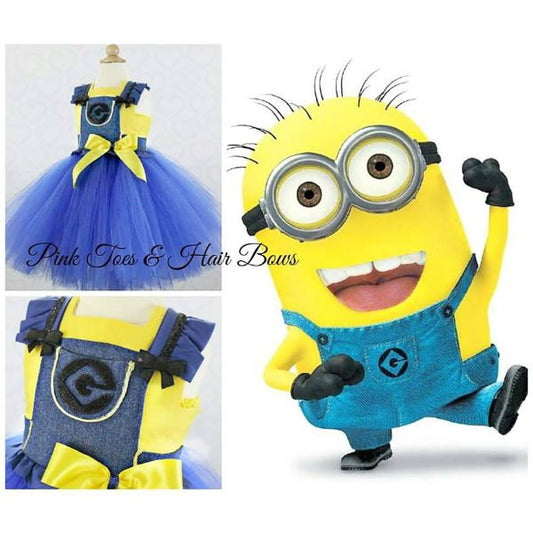 Despicable me tutu dress-minion tutu dress- Minion Dress- Minion costume