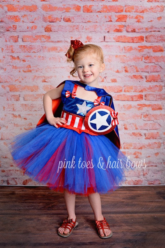 Captain america costume- Captain america dress- Captain america tutu dress