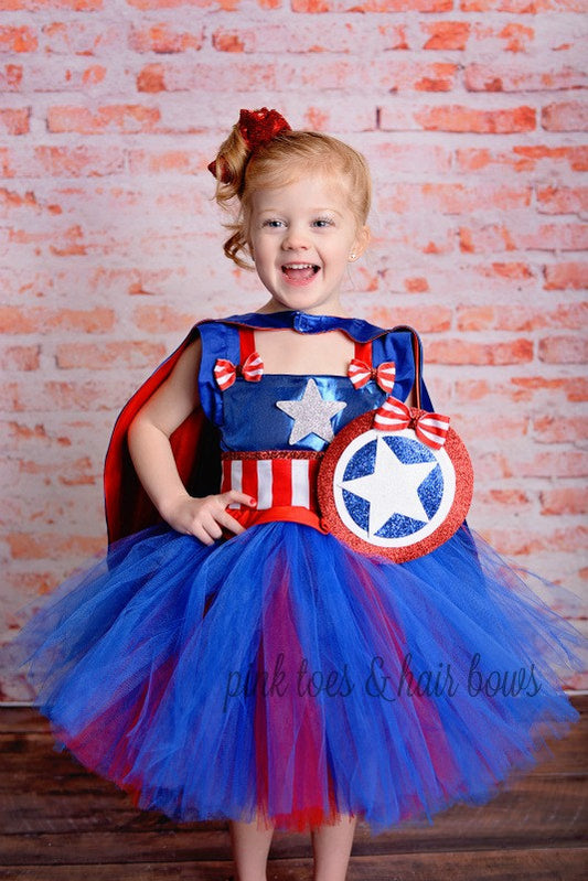 Captain america costume- Captain america dress- Captain america tutu dress
